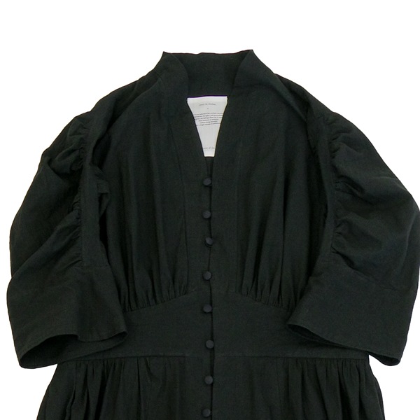 the last flower of the afternoon　透明な午後　 Bubble sleeve dress  Black　送料無料