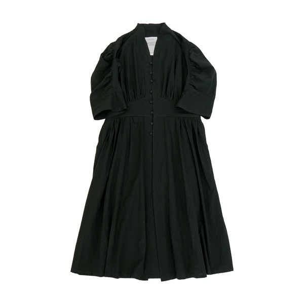 the last flower of the afternoon　透明な午後　 Bubble sleeve dress  Black　送料無料