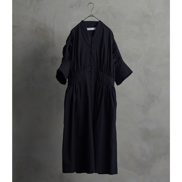 the last flower of the afternoon　透明な午後　 Bubble sleeve dress  Black　送料無料