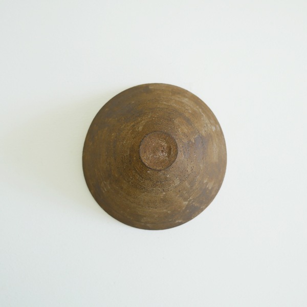 二階堂明弘 やきしめ碗 茶 Φ15cm H7.5cm