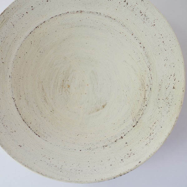 二階堂明弘 焼き締め リム鉢 白 二階堂明弘 やきしめリム鉢 白 Φ22cm H8cm