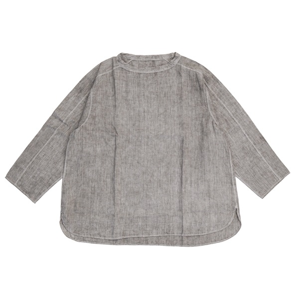 MITTAN ｜ 大麻長袖プルオーバー 高密度 (SH-159B) ｜ 松煙（ベンガラ染）