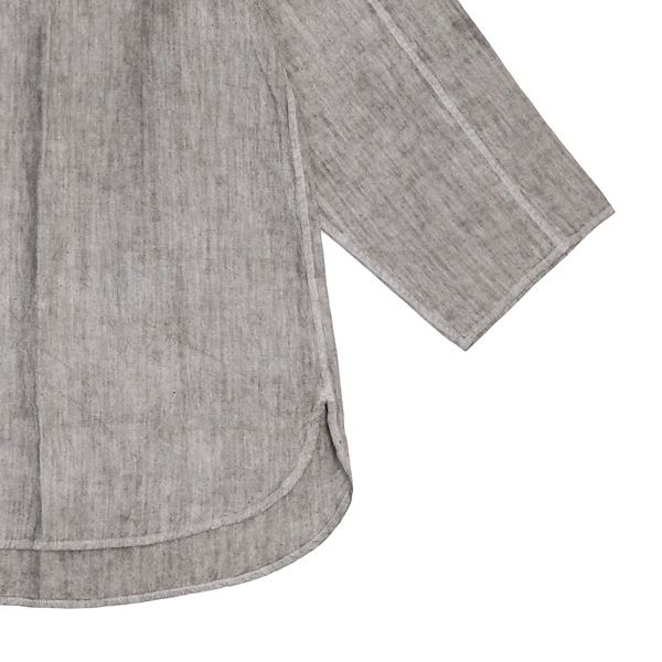 MITTAN ｜ 大麻長袖プルオーバー 高密度 (SH-159B) ｜ 松煙（ベンガラ染）