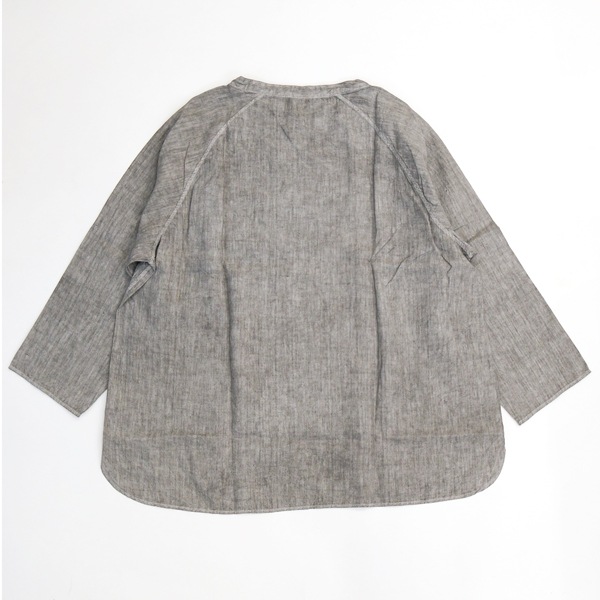 MITTAN ｜ 大麻長袖プルオーバー 高密度 (SH-159B) ｜ 松煙（ベンガラ染）