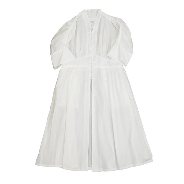 the last flower of the afternoon　透明な午後　 Bubble sleeve dress  White　送料無料
