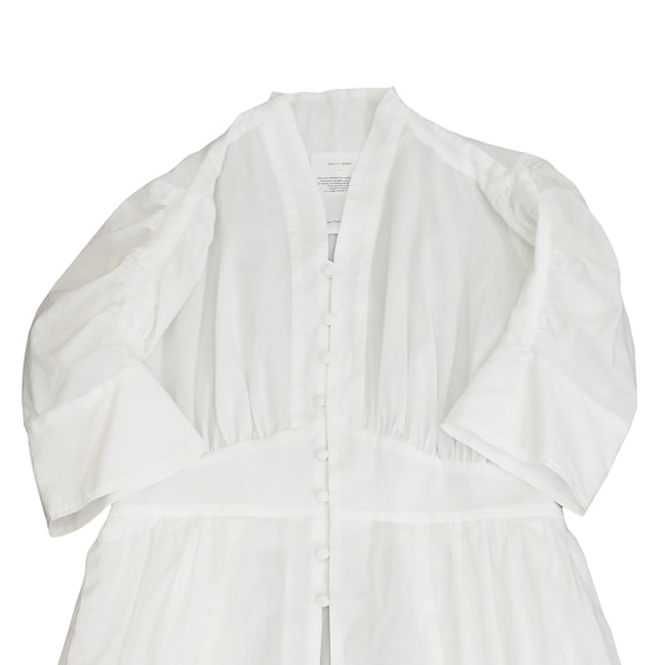 the last flower of the afternoon　透明な午後　 Bubble sleeve dress  White　送料無料