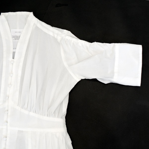 the last flower of the afternoon　透明な午後　 Bubble sleeve dress  White　送料無料