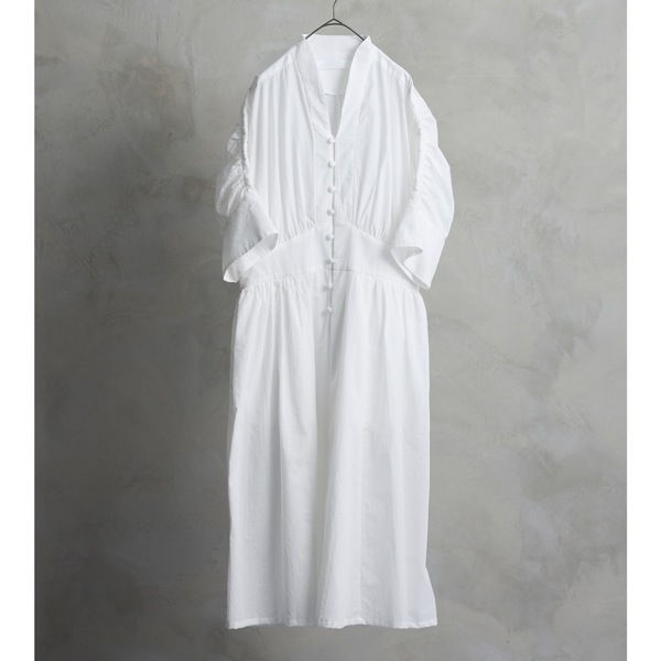 the last flower of the afternoon　透明な午後　 Bubble sleeve dress  White　送料無料