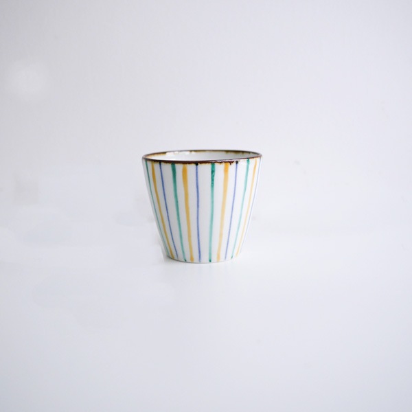 須藤拓也　色絵染付猪口　H6.5ｃｍ