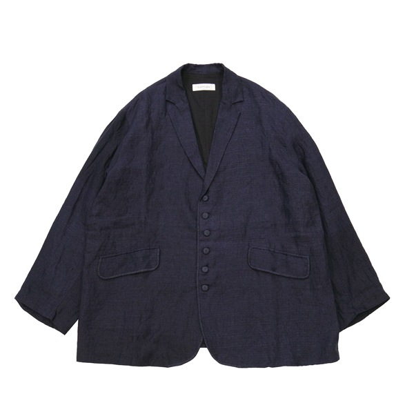 GUPTIHA ｜ TEORI 40Linen ｜ blanket stitch Jacket　D.Navy　