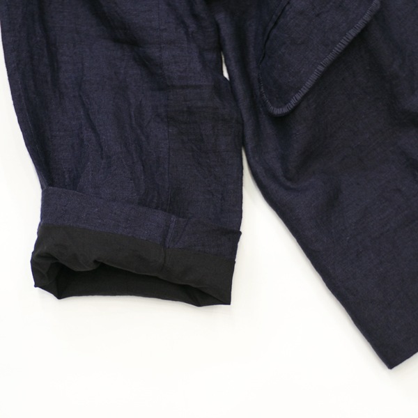 GUPTIHA ｜ TEORI 40Linen ｜ blanket stitch Jacket　D.Navy　