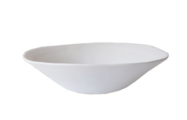 馬場勝文　白磁マットたたら大鉢