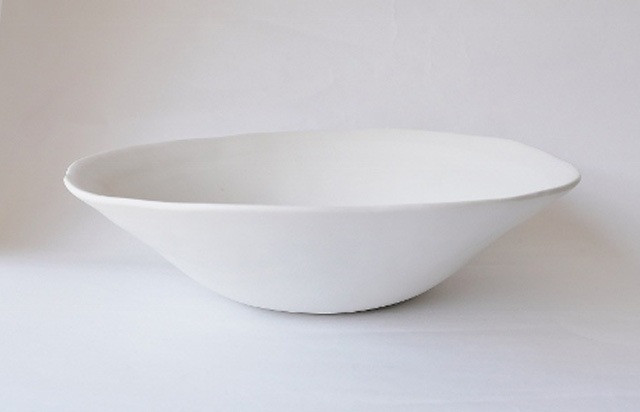 馬場勝文　白磁マットたたら大鉢