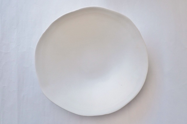 馬場勝文　白磁マットたたら大鉢