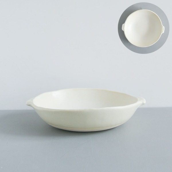 馬場勝文 耐熱グラタン皿 　白・ 丸 ・中