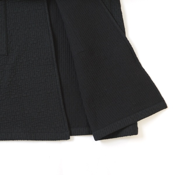 MITTAN　中わた刺し子織羽織コート　黒　送料無料