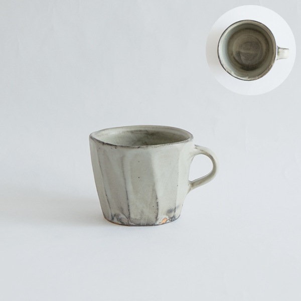 馬場勝文　土マット面取マグ・低