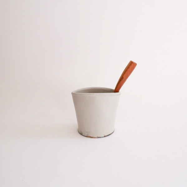 馬場勝文　白磁マットしゃもじたて　