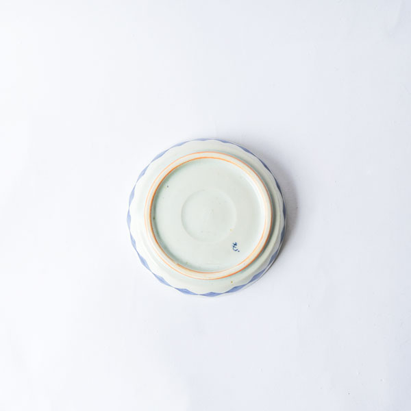 大井寛史・萌子　色絵　平丸青小皿　Φ9cm