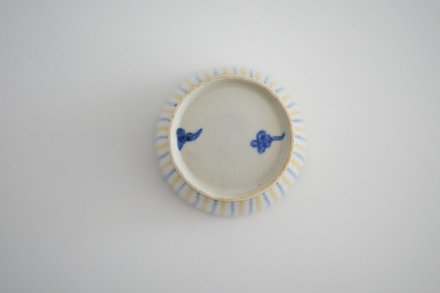 須藤拓也　色絵染付麦藁手猪口（雉）