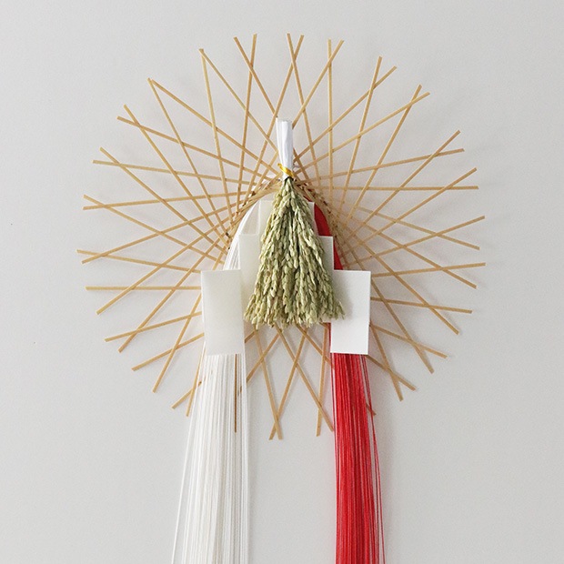 お正月飾り 水引リース 大 Color：ナチュラル W36×L58cm