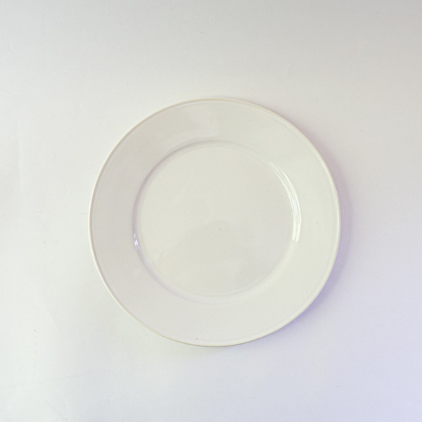 田中直純　白釉リム平皿M  Φ22cm