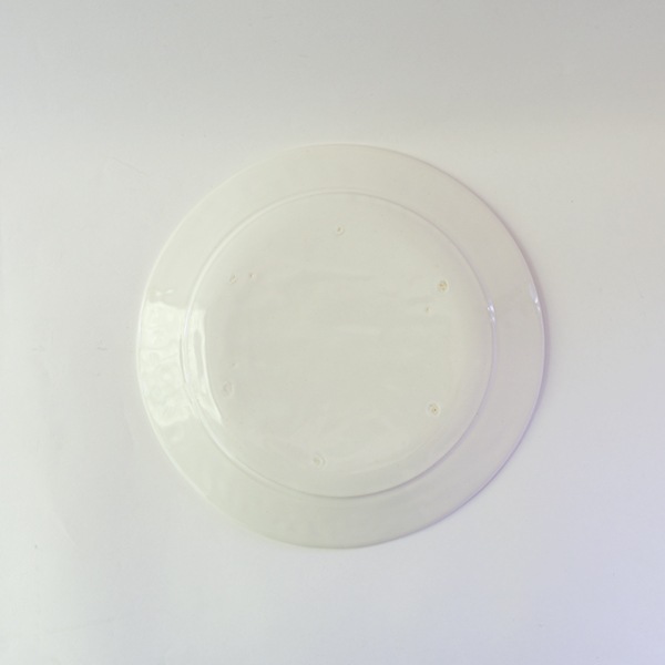 田中直純　白釉リム平皿M  Φ22cm