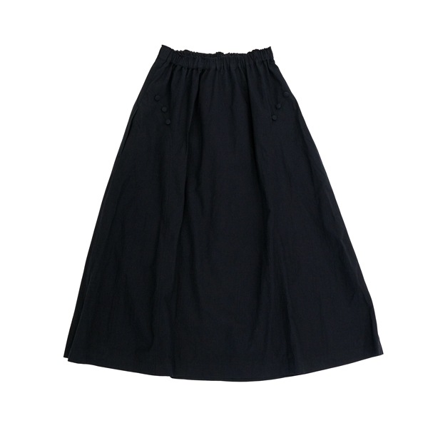the last flower of the afternoon　拡がる詩  Flare skirt  Black　送料無料