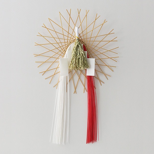 お正月飾り 水引リース 小 Color：ナチュラル 約W23×L40cm