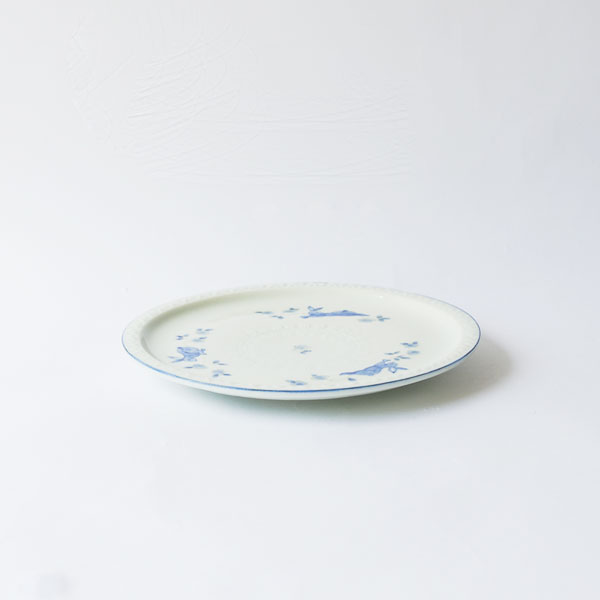 大井寛史・萌子　染付　陽花兎5寸皿　