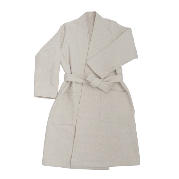 MITTAN　中わた刺し子織羽織コート　生成　送料無料