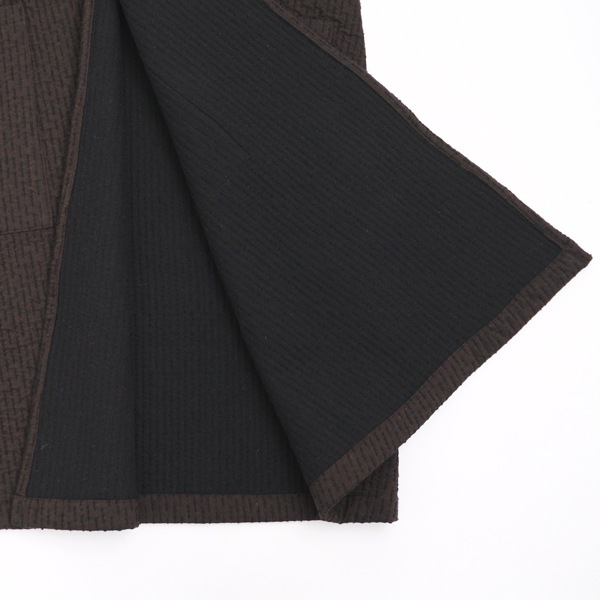 MITTAN　中わた刺し子織羽織コート　黒茶　送料無料