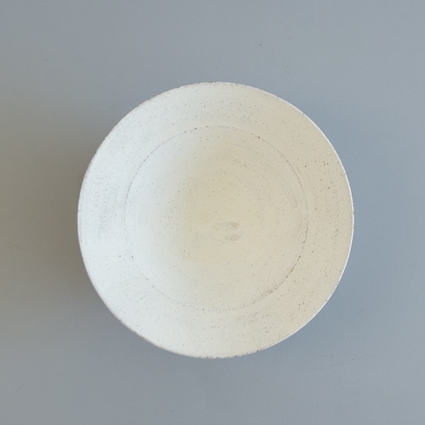 二階堂明弘 やきしめリム鉢 白 A Φ24.5cm H9cm
