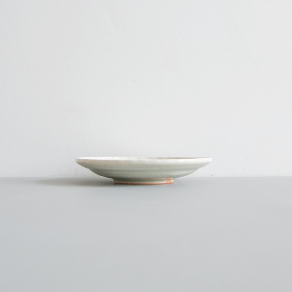 黒木泰等 ナラ灰釉リムひらひら銘々皿 Φ14.5cm H2.5cm