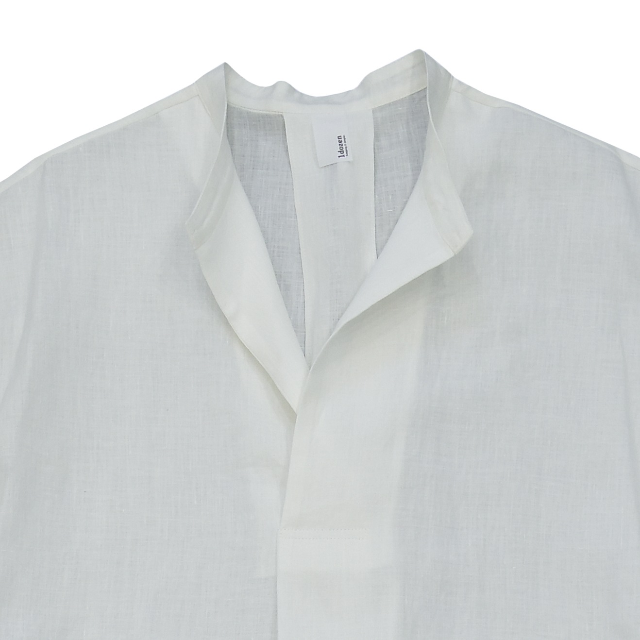 1dozen(イチダース）｜リネンロングシャツ（710139）｜  OffWhite（オフホワイト）