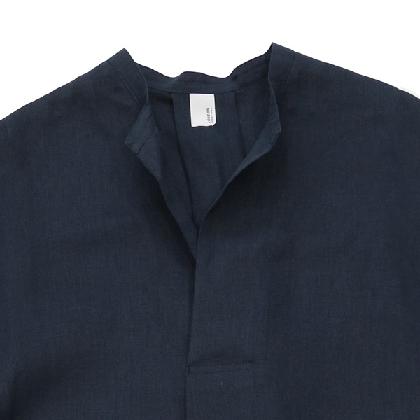 1dozen(イチダース）｜リネンロングシャツ（710139）｜  Navy（ネイビー）