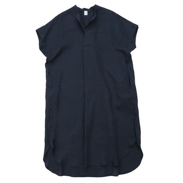 1dozen(イチダース）｜リネンロングシャツ（710139）｜  Navy（ネイビー）