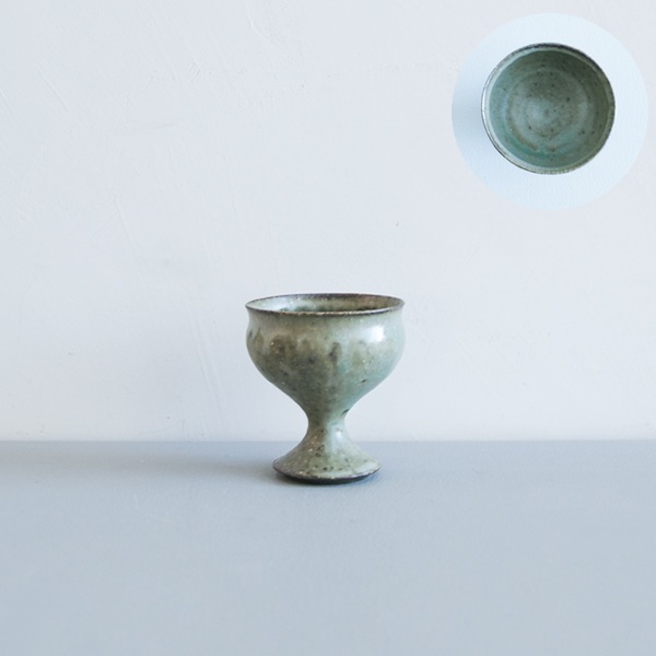 髙田志保　灰釉高杯　A　Φ7cm　H7.5cm