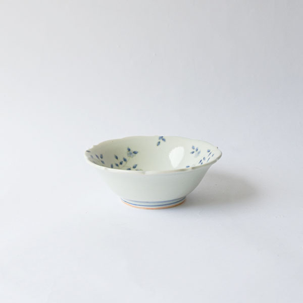 大井寛史・萌子　染付　稜花兎3寸鉢　Φ10.5cm　