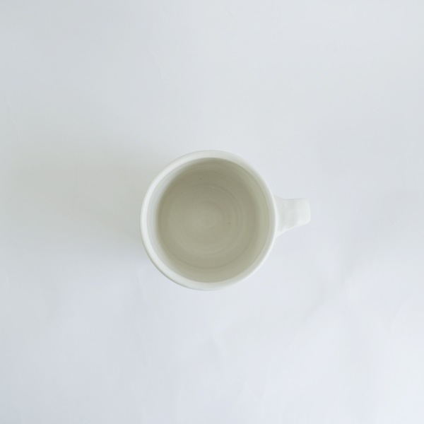 馬場勝文　白磁マット　マグカップ（高）