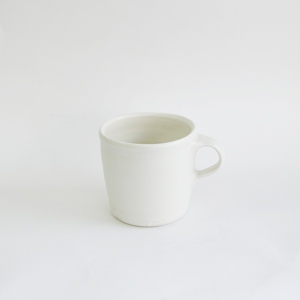 馬場勝文　白磁マット　マグカップ（高）
