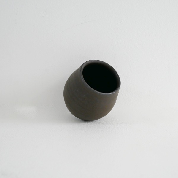 馬場勝文　黒釉フリーカップ　大　model：A　H8cm