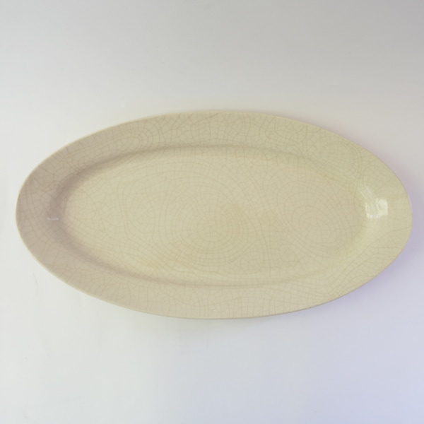 田中直純　貫入細長オーバルL 36cm×19cm