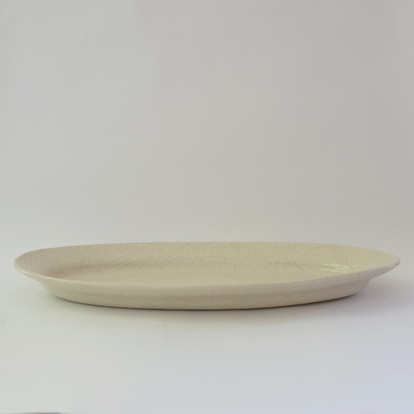 田中直純　貫入細長オーバルL 36cm×19cm