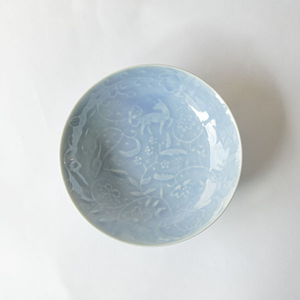 稲村真耶　湖水釉ガーデン６寸鉢　Φ18cm