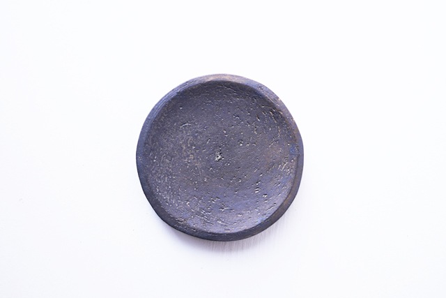 石原祥充 黒台皿 小 Φ12.5