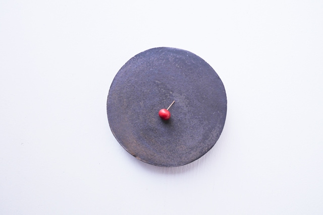 石原祥充 黒台皿 小 Φ12.5