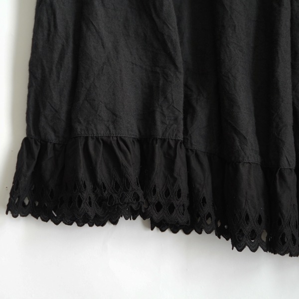 美品　hallelujah ハレルヤ　ティアード黒ロングスカート HALLELUJAH 15, Jupe etagee（ハレルヤ ティアードスカート