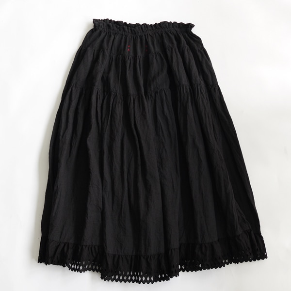 美品　hallelujah ハレルヤ　ティアード黒ロングスカート HALLELUJAH ハレルヤ ティアードスカート Black 送料無料