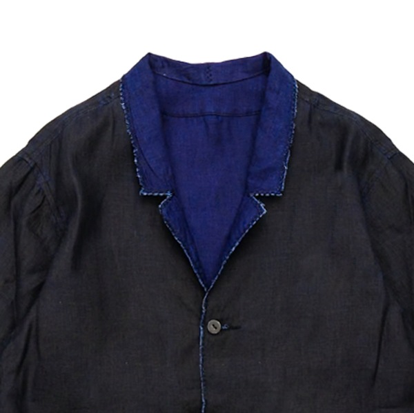 MITTAN ｜ やわらか大麻ジャケット(JK-85 ) ｜ 墨×インディゴ